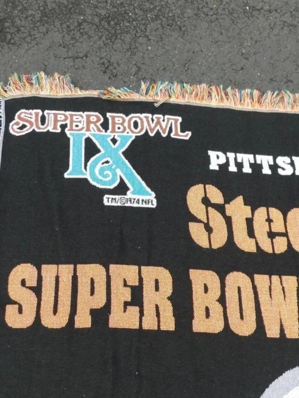 Pittsburgh Steelers Super Bowl Champions Tapestry Fringed Afghan Throw Blanket